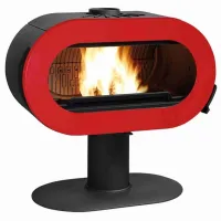Soba fonta pe picior Fifty 10-15kW - Rosu