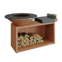 Gratar OFYR Corten 100 SD cu masa de lucru