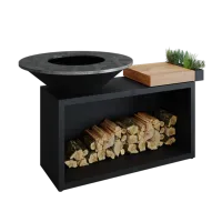 Gratar OFYR Negru 100 SD cu masa de lucru