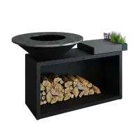 Gratar OFYR Negru 100 SD cu masa de lucru