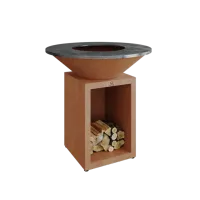Gratar OFYR Corten 100 SD cu vatra de gatit pe lemne