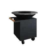 Gratar OFYR Negru 100 PRO cu vatra de gatit pe lemne