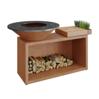 Gratar OFYR Corten 100 SD cu masa de lucru