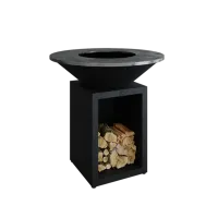 Gratar OFYR Negru 100 SD cu vatra de gatit pe lemne